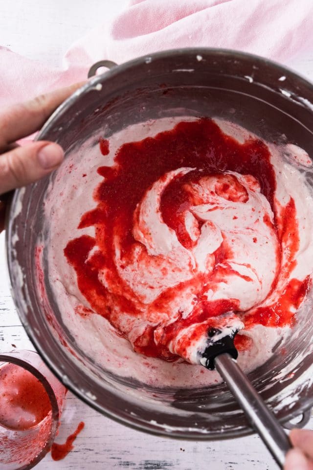 photo of how to make the cheesecake filling by top Houston lifestyle blogger Ashley Rose of Sugar & Cloth