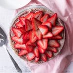 photo of the low carb keto strawberry cheesecake by top Houston lifestyle blogger Ashley Rose of Sugar & Cloth