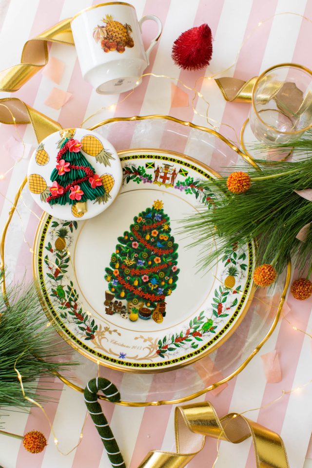 Christmas in July - photo of an intricate cookie design inspired by Replacement Ltd plates