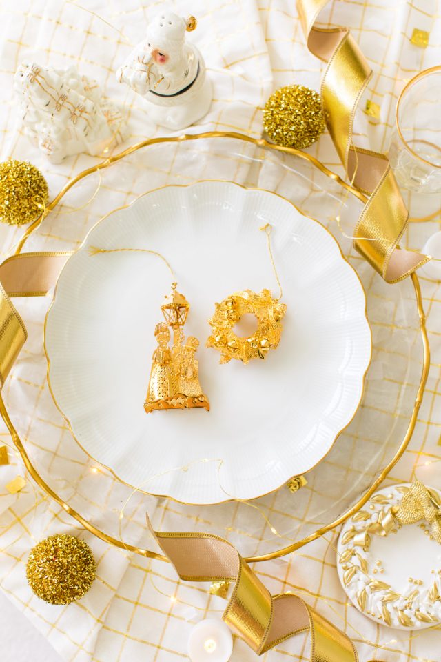 Classic Gold & White Christmas Aesthetic - gold Christmas table decor