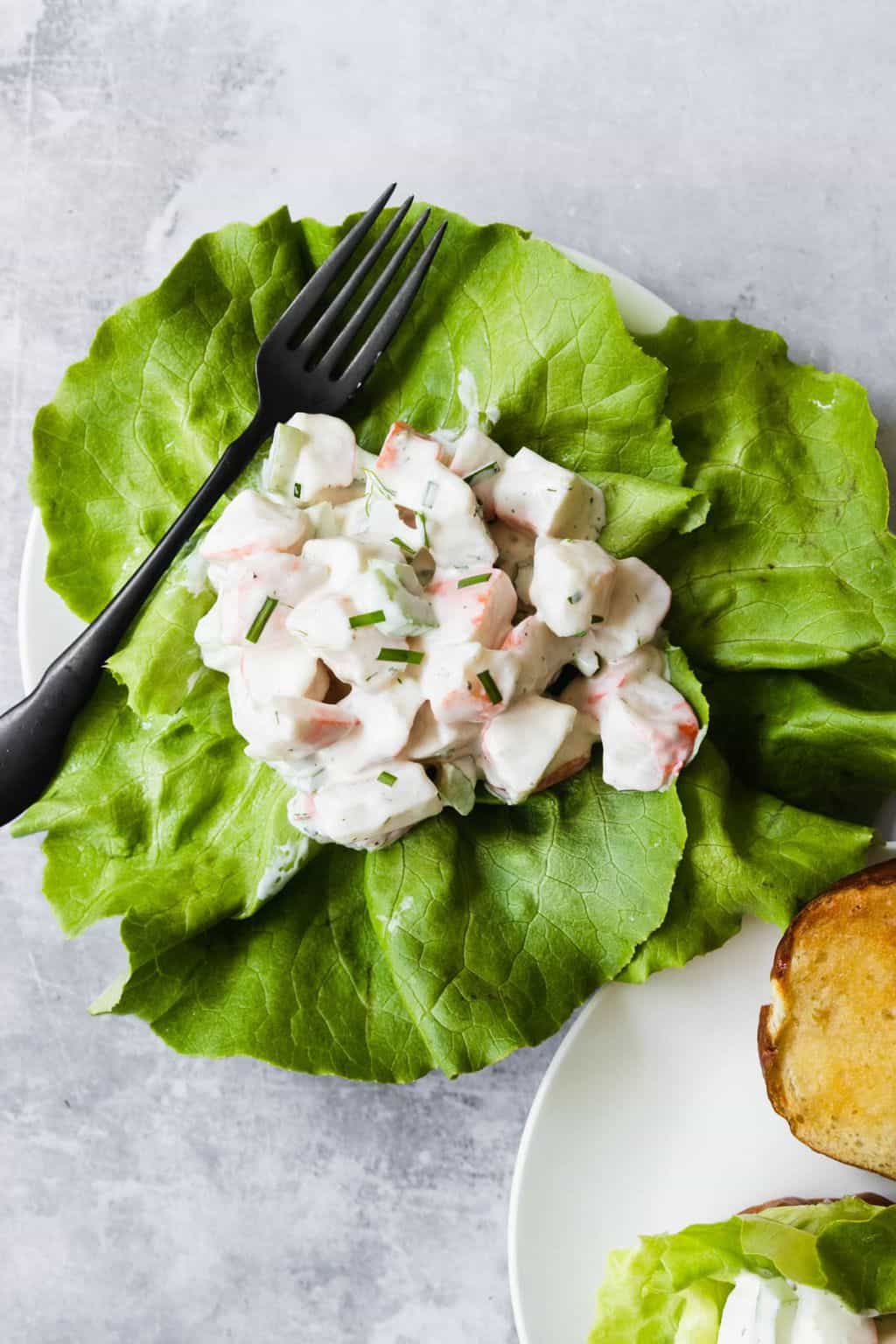 photo of an easy seafood crab salad recipe by sugar & cloth