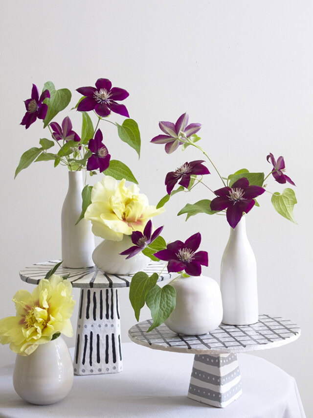 DIY papier mâché cake stand as the perfect diy plant stand idea