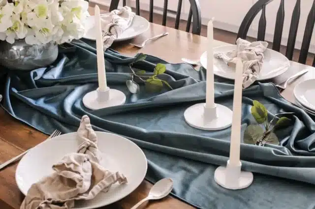 DIY candlestick holder made of clay