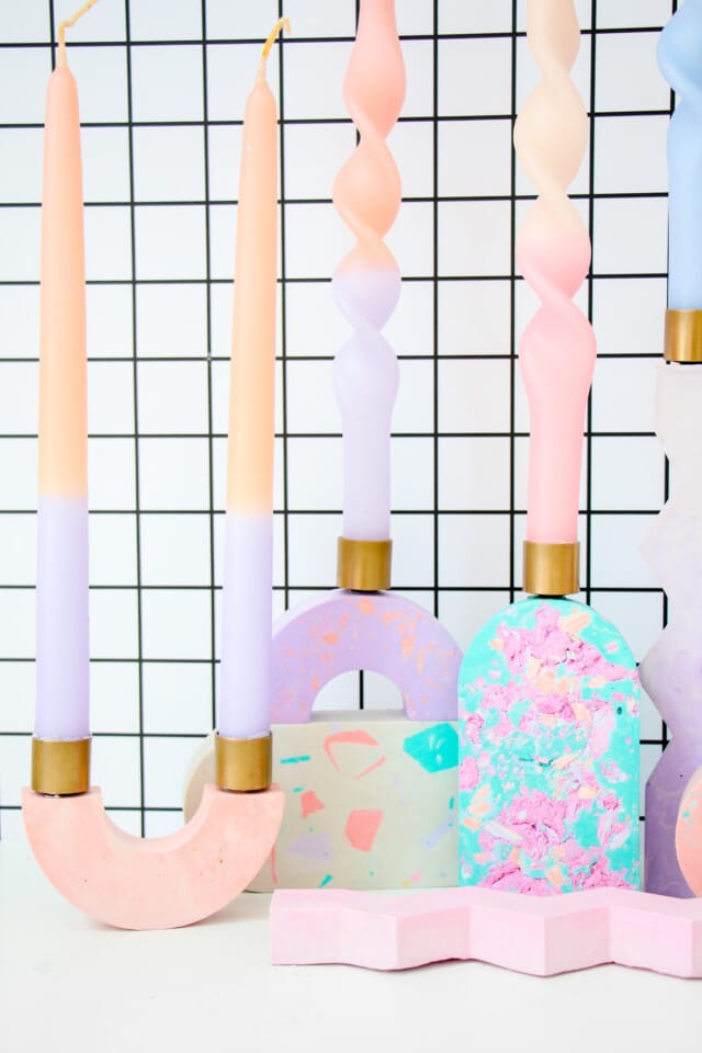 DIY Terrazzo Candle Holders for DIY Candleholders