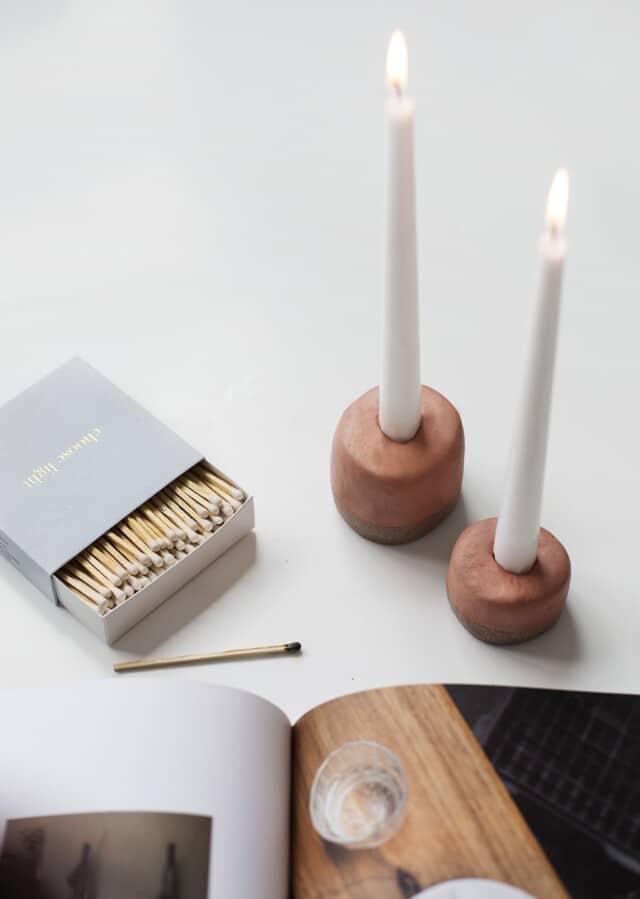 DIY Textured Terracotta Candle Votives by The Lovely Drawer