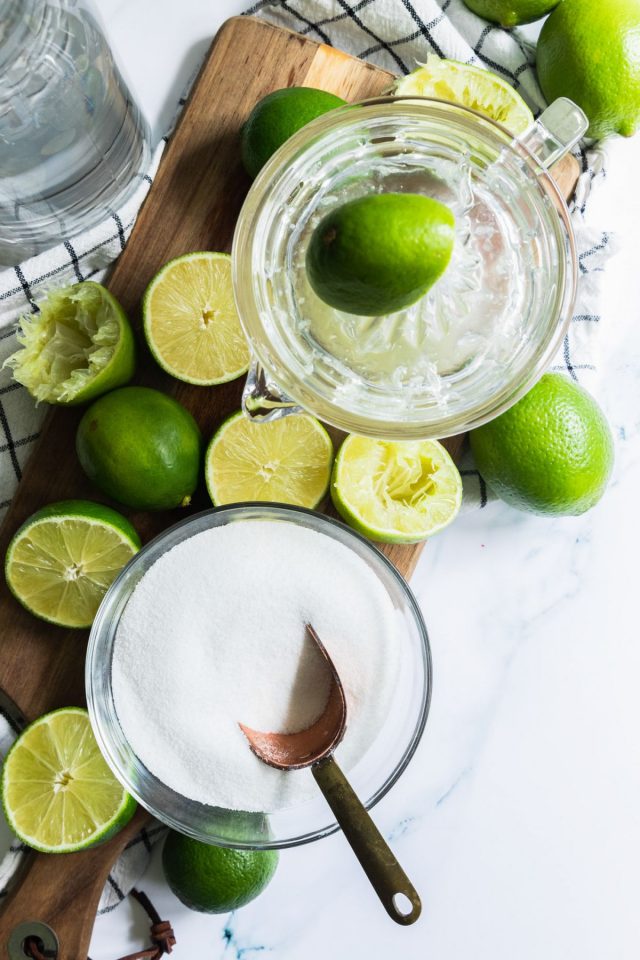 homemade limeade - ingredients needed to make a limeade drink