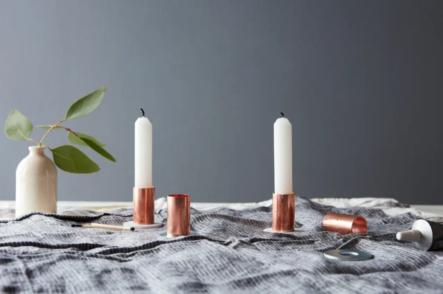 DIY Metallic Candlesticks by Food52