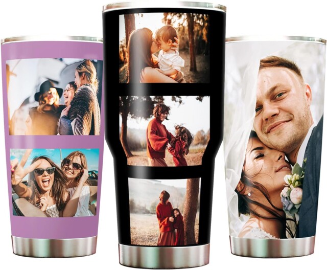YESCUSTOM Personalized 30oz Photo Coffee Mugs Double-Side Print Custom 1-9 Photos Stainless Steel Tumblers Double Wall Vacuum Insulated Travel for Men Women...
