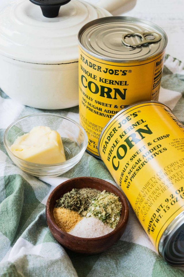 how to cook corn - canned corn with herbs used to cook it with