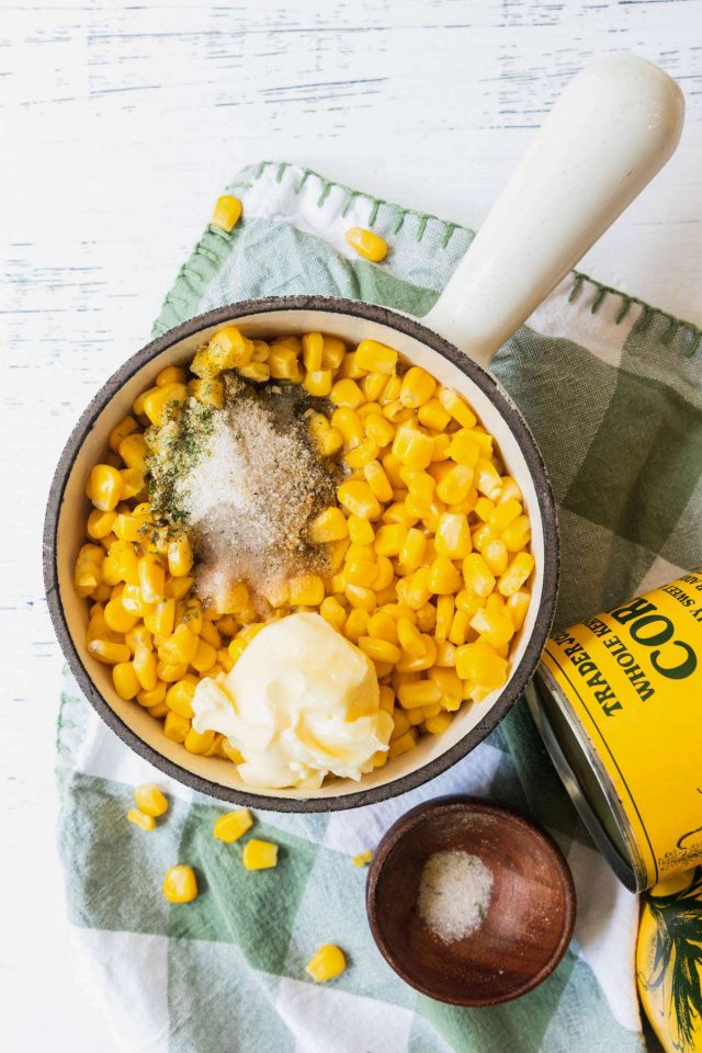 canned corn recipes - ingredients mixed in a bowl
