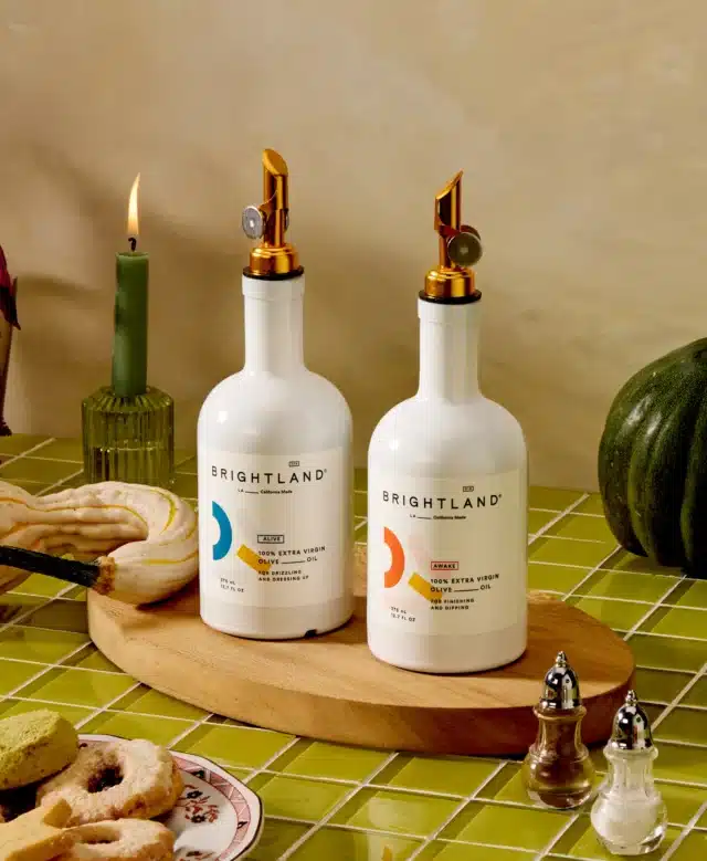 Brightland California Olive Oil Extra Virgin, The Duo &ndash; First Cold-Pressed Olive Oil Made with Early-Harvest Olives &ndash; Polyphenol Rich & Artfully Crafted - 12.7fl oz Bottles (Pack of 2)