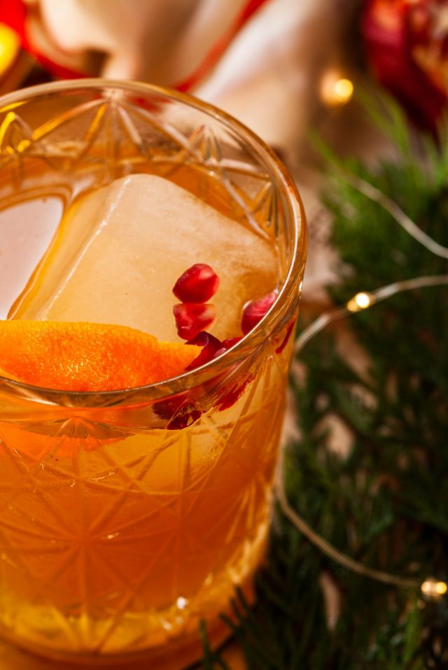 best christmas cocktails - close up shot of cocktail drink