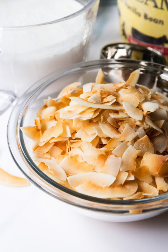 how to make a shake at home - shredded toasted coconut
