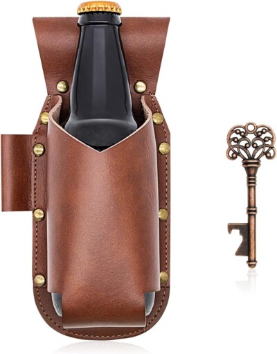 Beer Holster, Beer Holster for Men,Bottle Opener Included Beer Gift for Men,Hands-Free at Parties, Barbecues, Camping for gag gifts