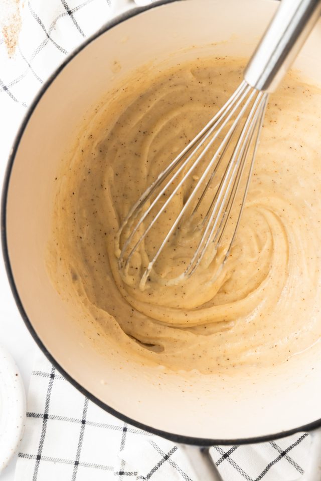Country Gravy Recipe - photo of the gravy being whisked