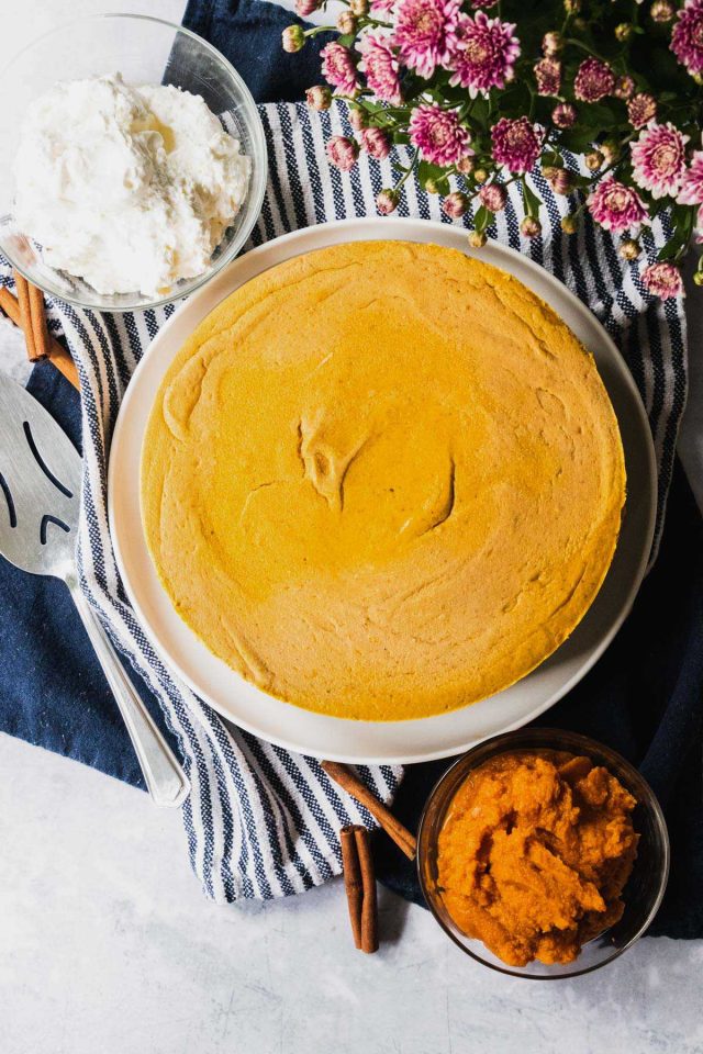 keto pumpkin cheesecake recipe - cheesecake without the whipping cream