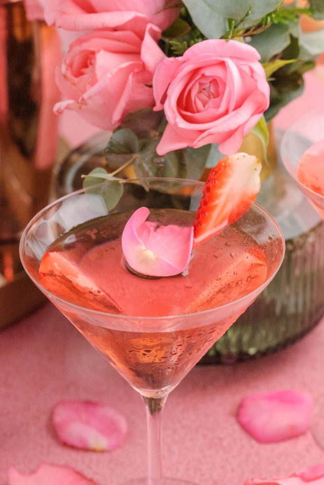 martini rose - with a petal as garnish