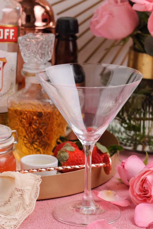 roses martini mix - empty cup