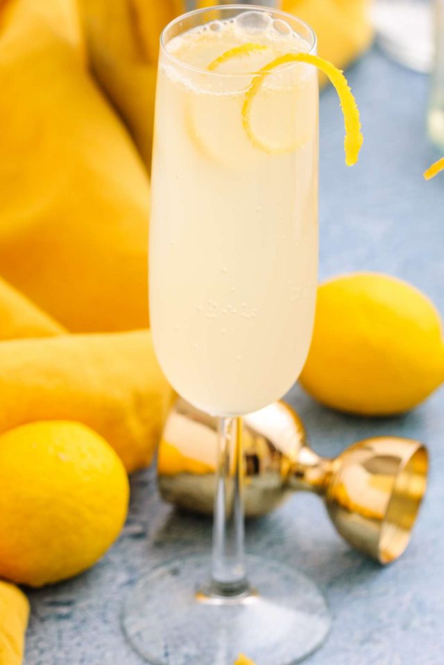 french 76 - a single serving of cocktail