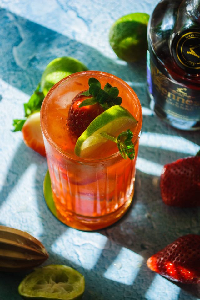 strawberry henny spring cocktail