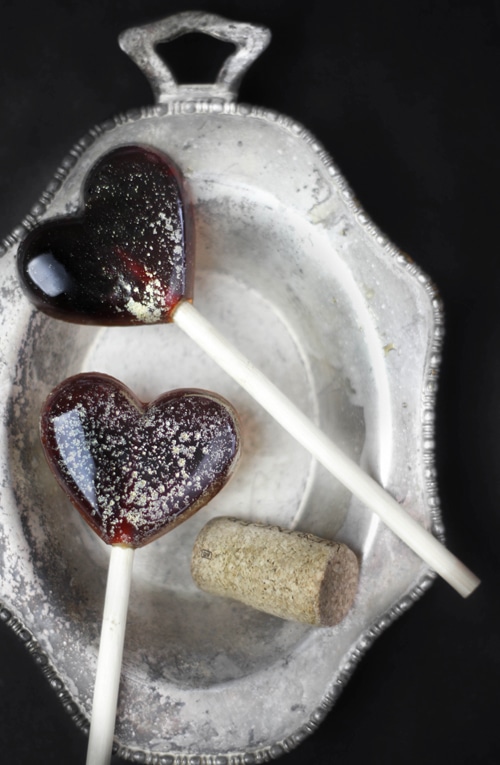 Red Wine Lollipops for diy Valentines gifts