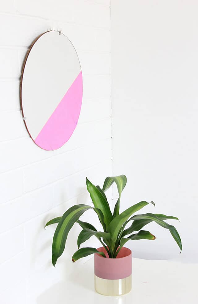 Pink DIY Iridescent Mirror