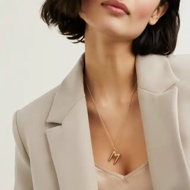 Bold Letter Pendant Necklace from Mejuri for birthday gifts for her