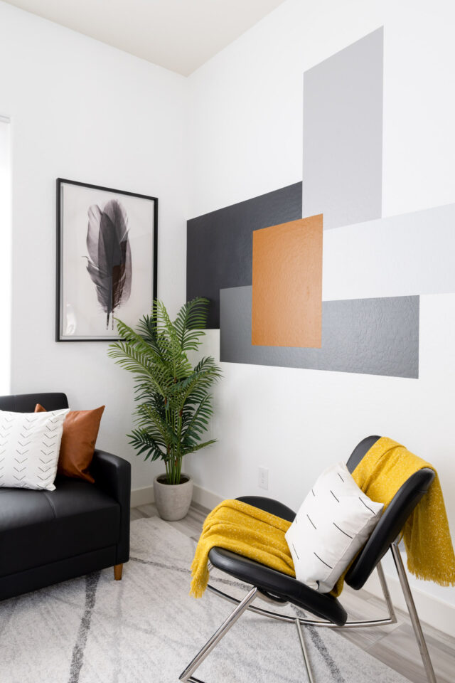 DIY Color Block Accent Wall for easy wall painting ideas