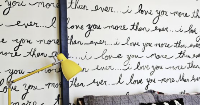 handmade handwriting statement wall 