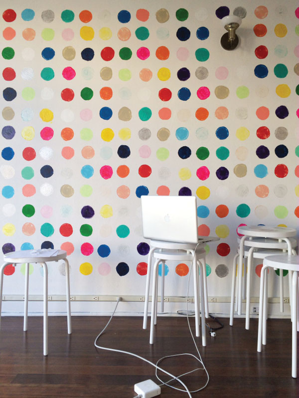 how to paint a polka dot wall