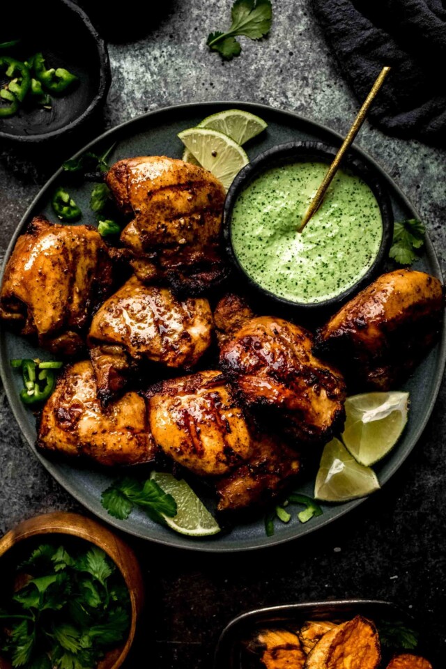 Peruvian Chicken with Green Sauce for summer chicken recipes