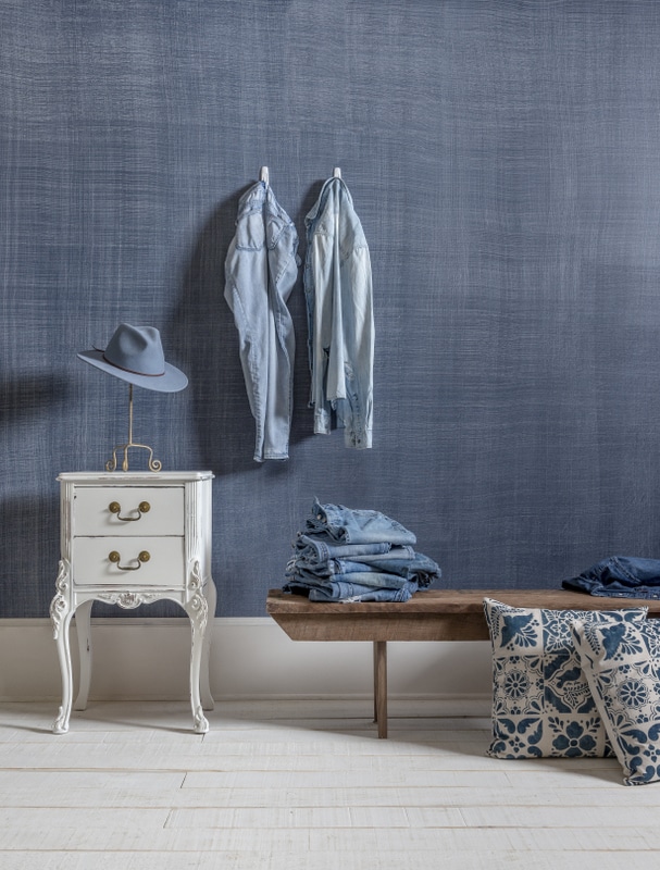 Faux Denim Wall for easy wall painting ideas