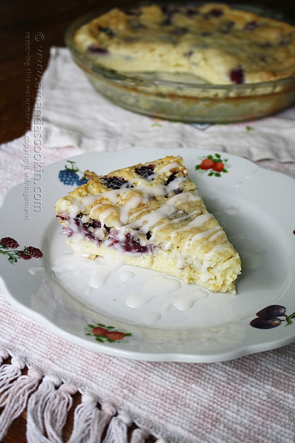 Blackberry Coconut Impossible Pie with Bisquick