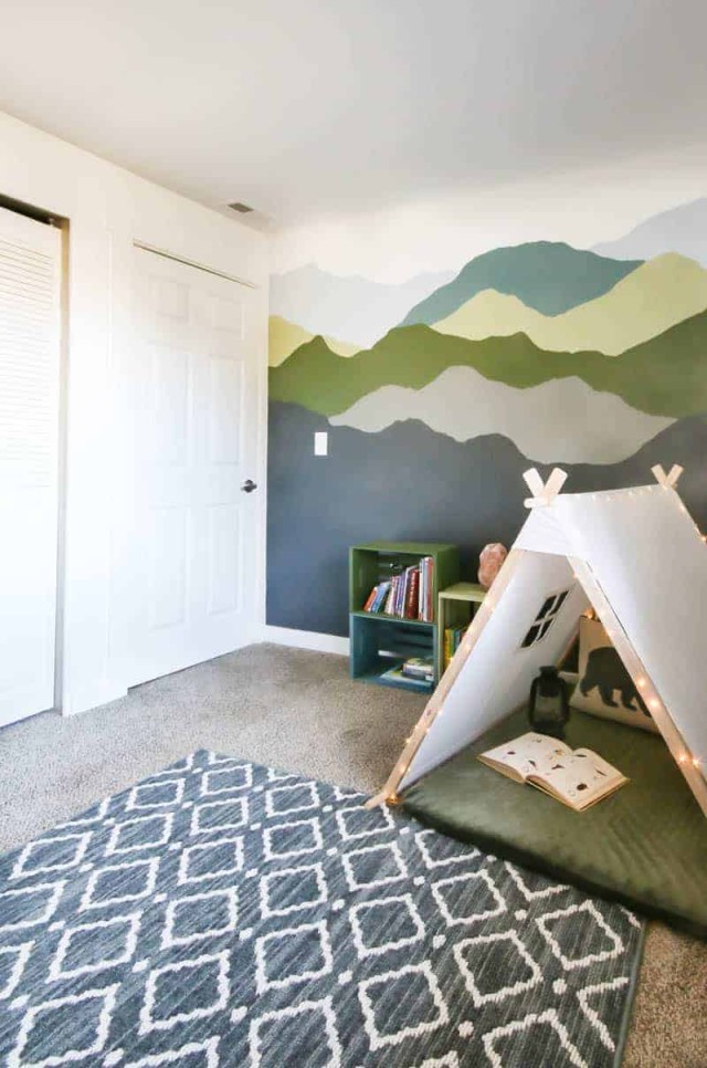 Mountain Mural Tutorial for little boys bedroom