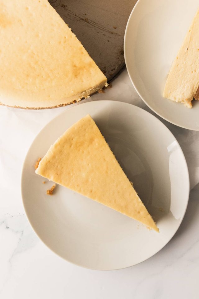 sliced Cheesecake top view