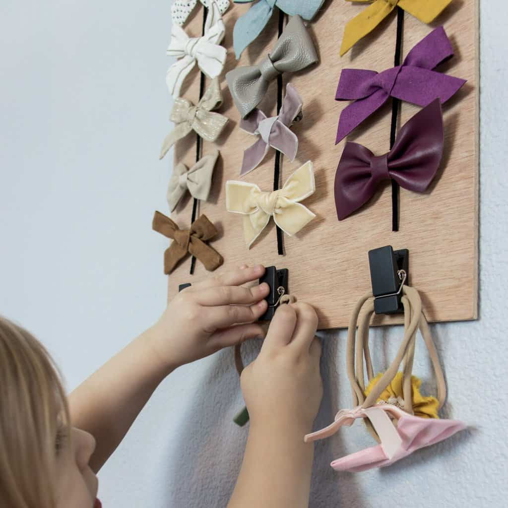 photo a bow holder diy idea by A Crafted Passion