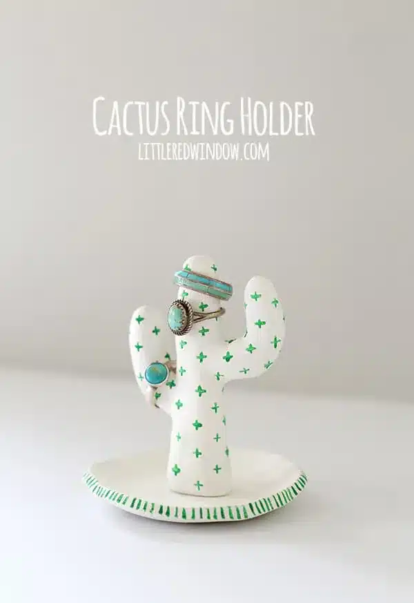 Clay Cactus Ring Holder for air dry clay projects