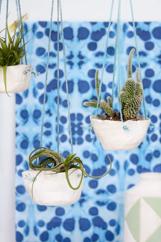 Hanging Clay Planters for air dry clay projects