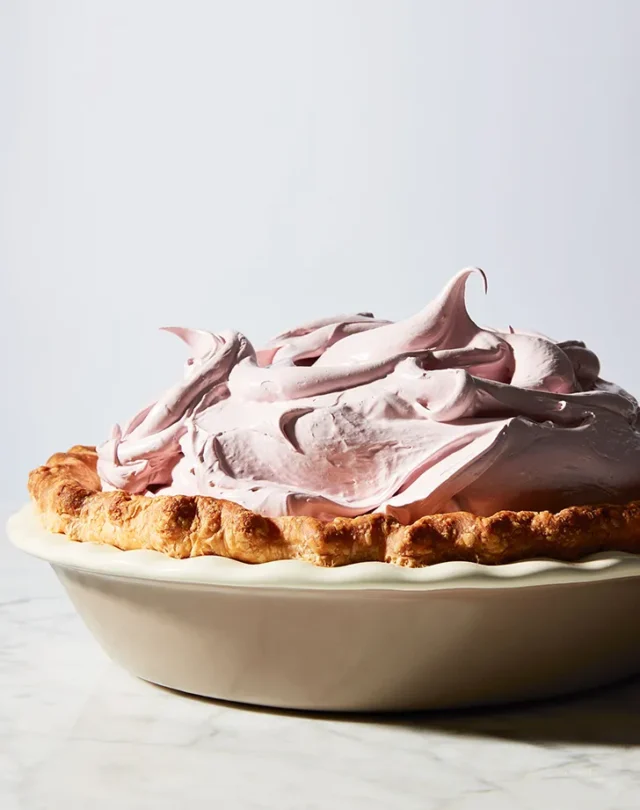 Peanut Butter Cream Pie with Raspberry Meringue