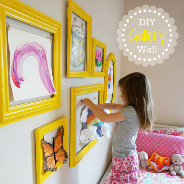 DIY gallery wall idea for kids playroom idea