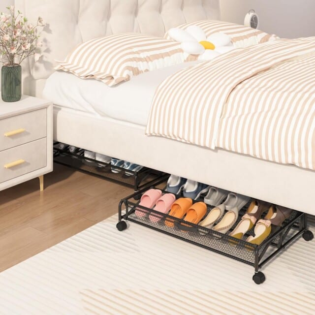 Under Bed Mesh Shoe Rack