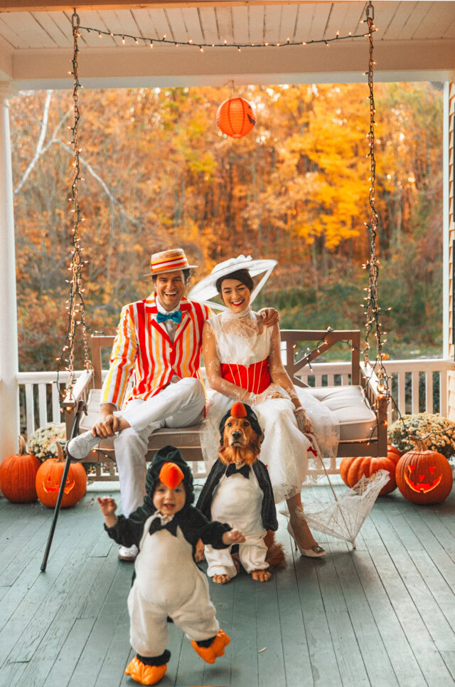 Mary Poppings Couple and Dog Halloween Costumes