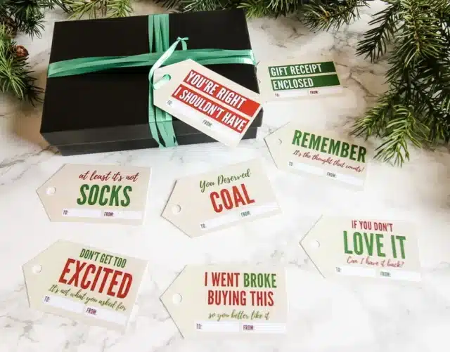 Funny Christmas Gift Tags with Free Printable