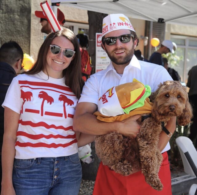 In and Out Best Couple and Dog Halloween Costumes