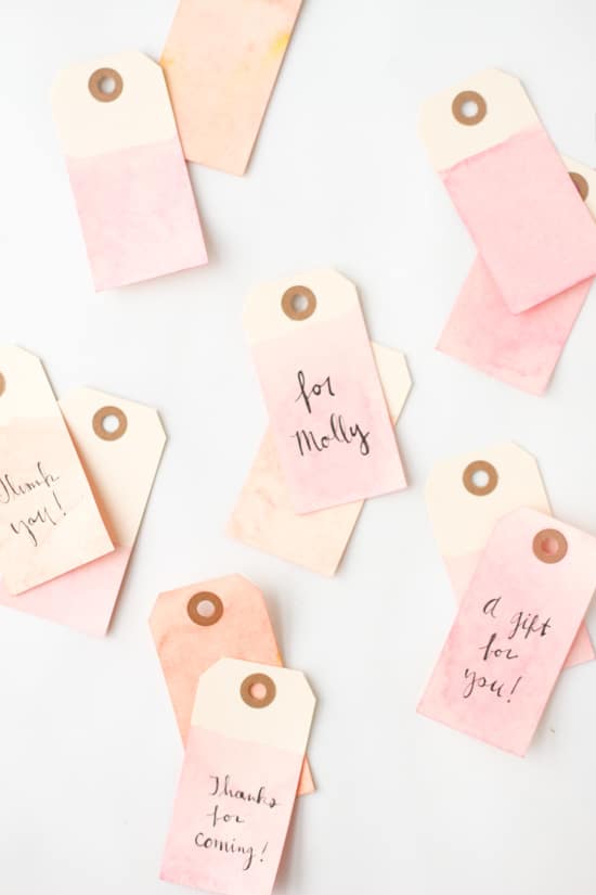 Easy Dip Dyed Gift Tags