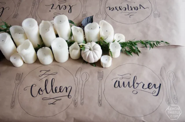 Kraft Paper Table Idea for Thanksgiving Table Decorations