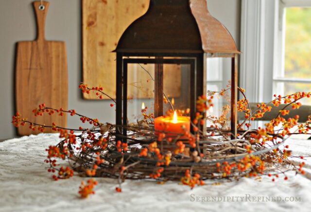 Rusty Lantern Table Centerpiece