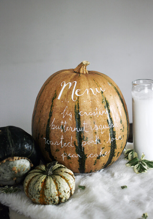 Pumpkin Menu for DIY Thanksgiving Table Decorations 