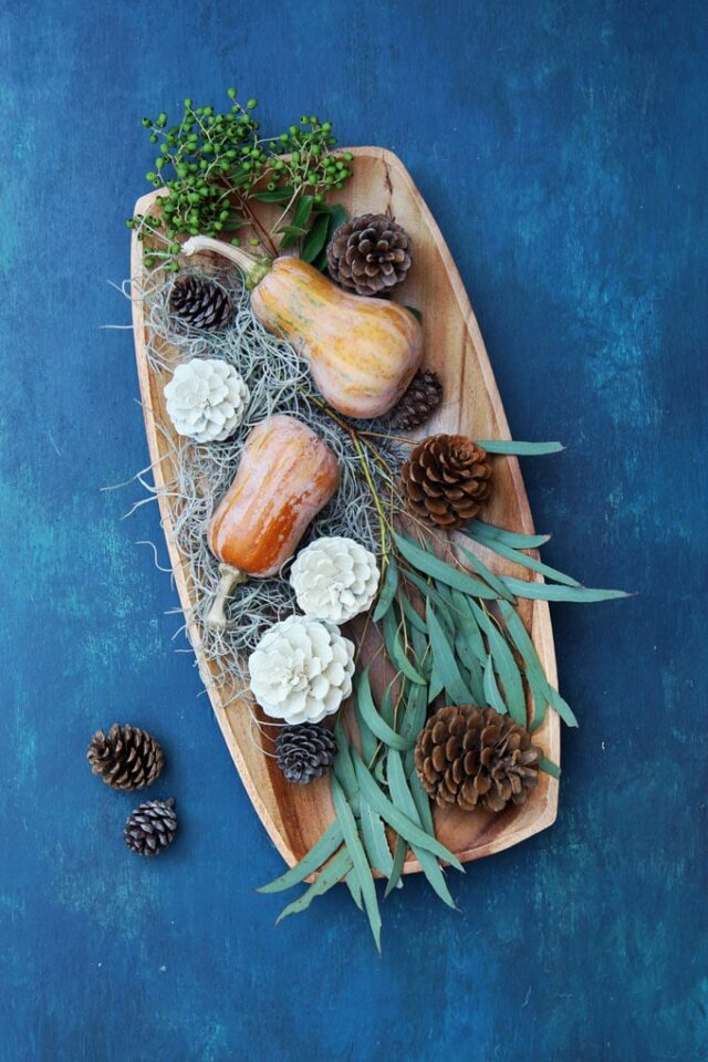 Gourd and Pinecone Centerpiece