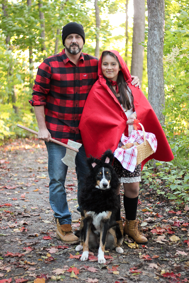 Little Red Riding Hood and Wolf Costume fBest Couple and Dog Halloween Costumes or